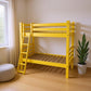 Yellow Twin Solid Wood Bunk Bed