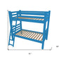 Blue Twin Traditional Solid Wood Bunk Bed