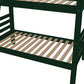 Green Twin Traditional Solid Wood Bunk Bed