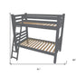 Gray Twin Traditional Solid Wood Bunk Bed