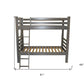 Gray Twin Over Twin Solid Wood Bunk Bed