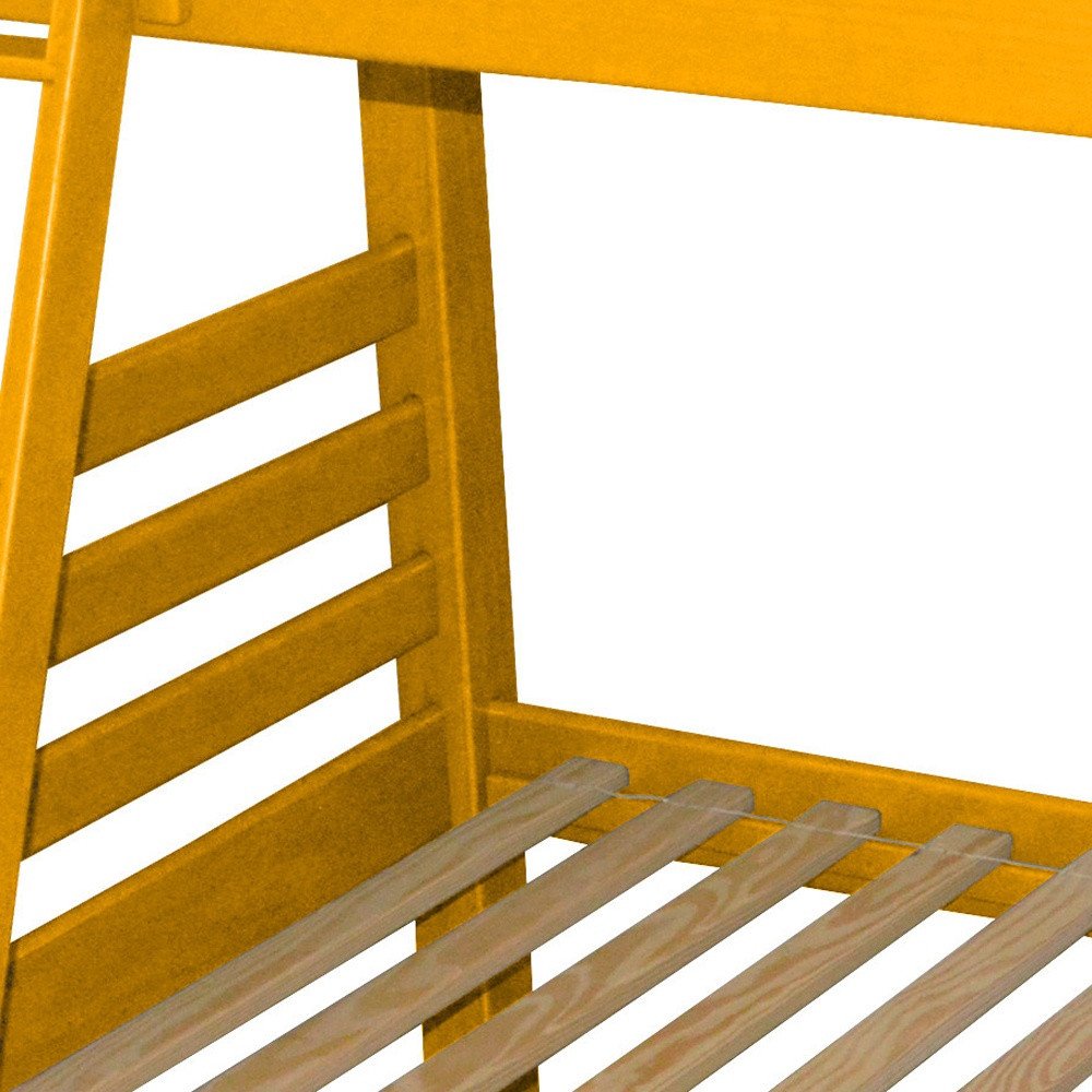 Yellow Twin Over Twin Solid Wood Bunk Bed