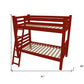 Red Twin Traditional Solid Wood Bunk Bed