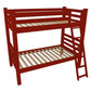Red Twin Traditional Solid Wood Bunk Bed