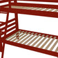 Red Twin Solid Wood Bunk Bed