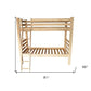Natural Twin Over Twin Solid Wood Bunk Bed