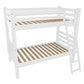 White Twin Traditional Solid Wood Bunk Bed