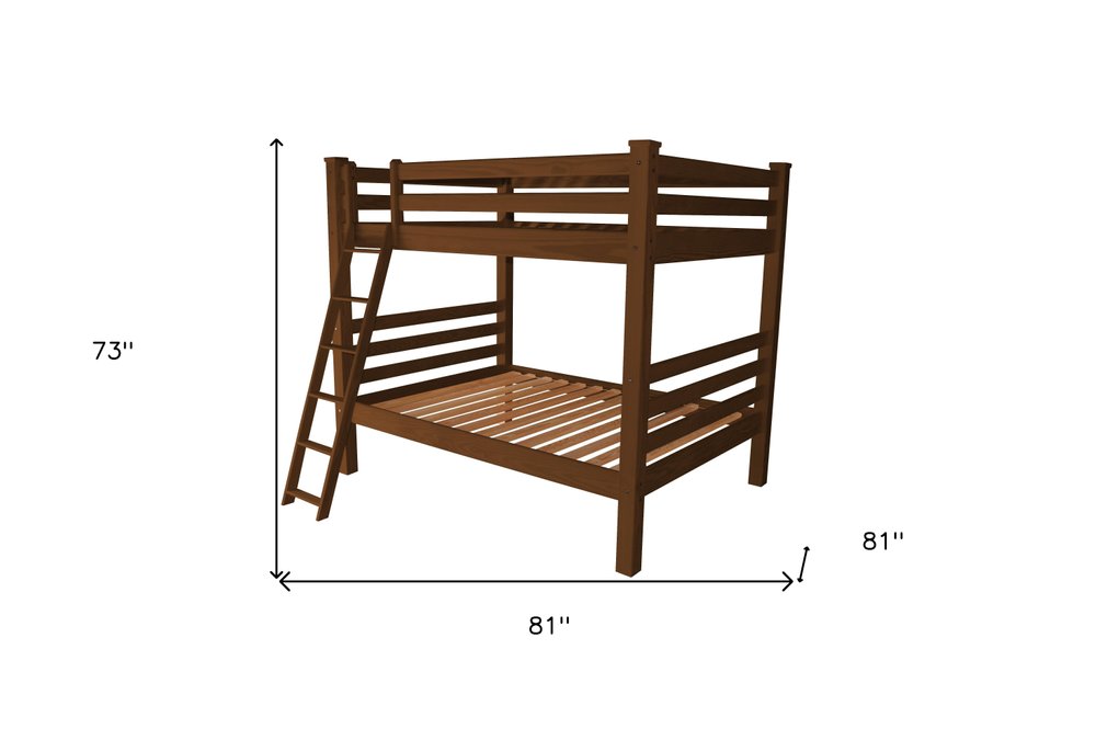 Red Full Over Full Solid Wood Bunk Bed