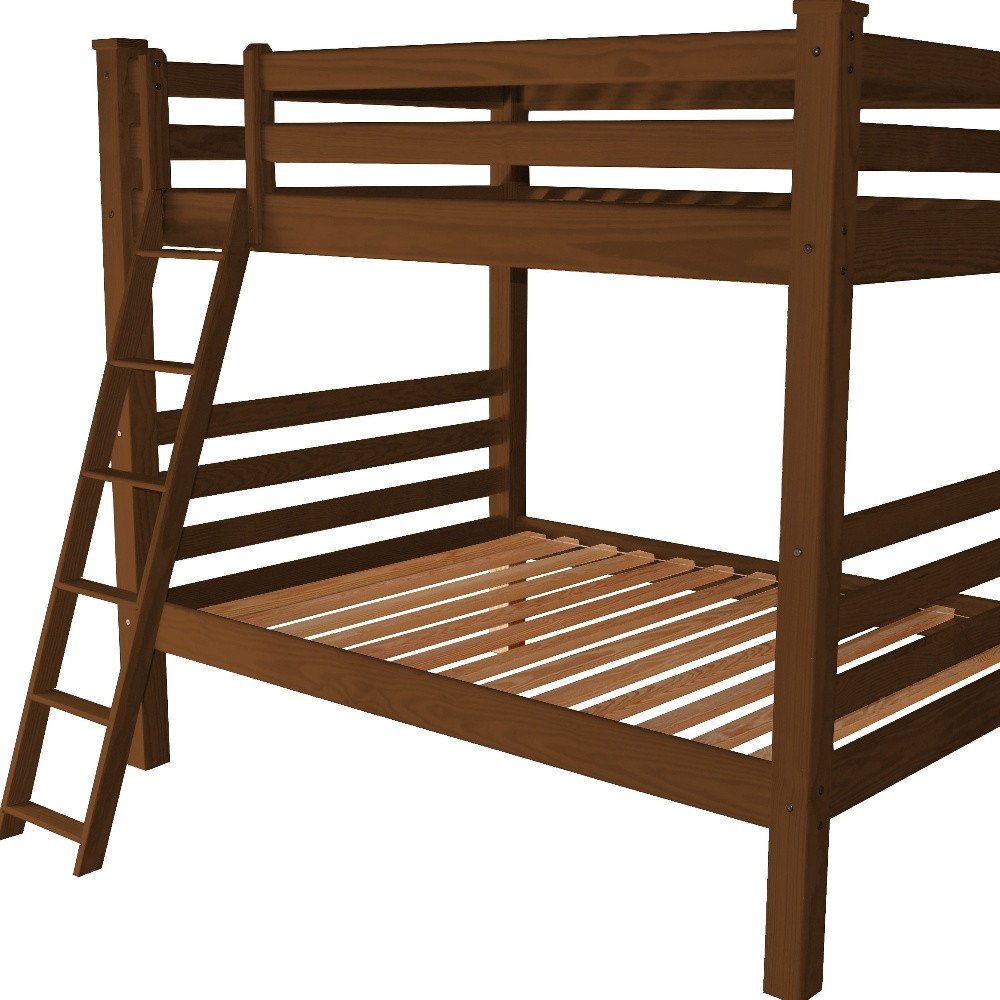 Red Full Over Full Solid Wood Bunk Bed