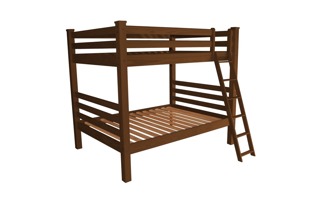 Red Full Over Full Solid Wood Bunk Bed