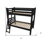Black Full Over Full Solid Wood Bunk Bed