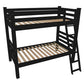 Black Full Over Full Solid Wood Bunk Bed
