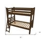 Brown Full Traditional Solid Wood Bunk Bed