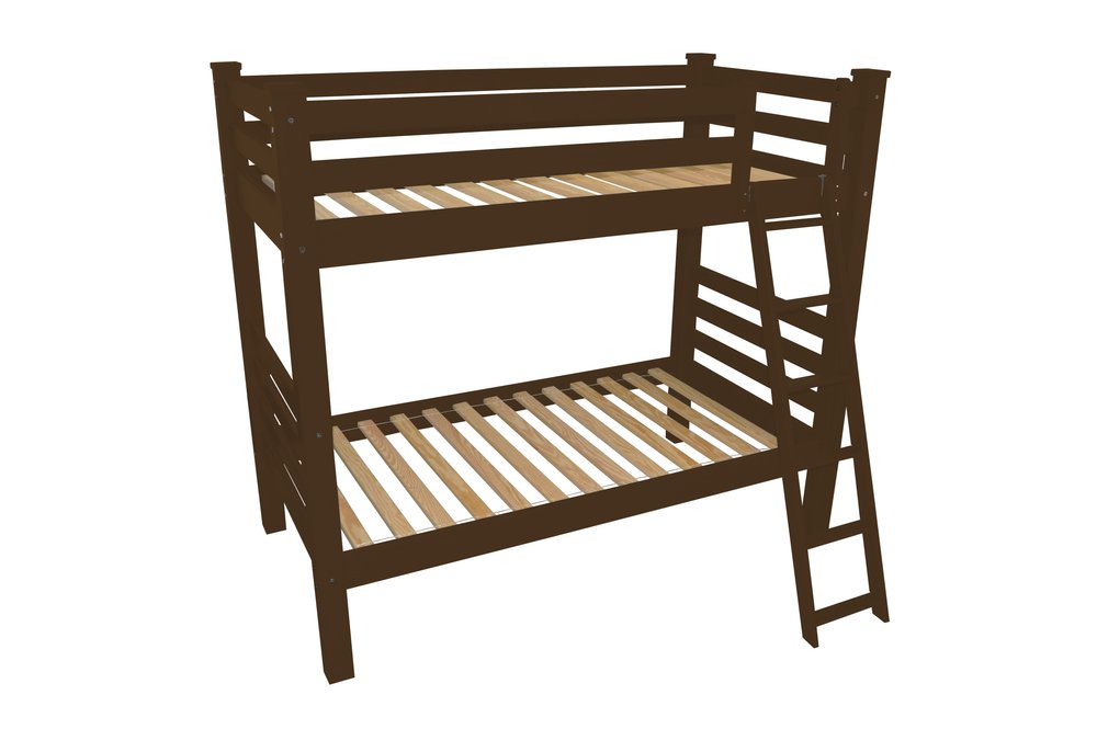 Brown Full Traditional Solid Wood Bunk Bed