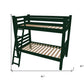 Green Full Traditional Solid Wood Bunk Bed