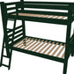 Green Full Traditional Solid Wood Bunk Bed