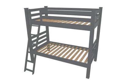 Gray Full Solid Wood Bunk Bed