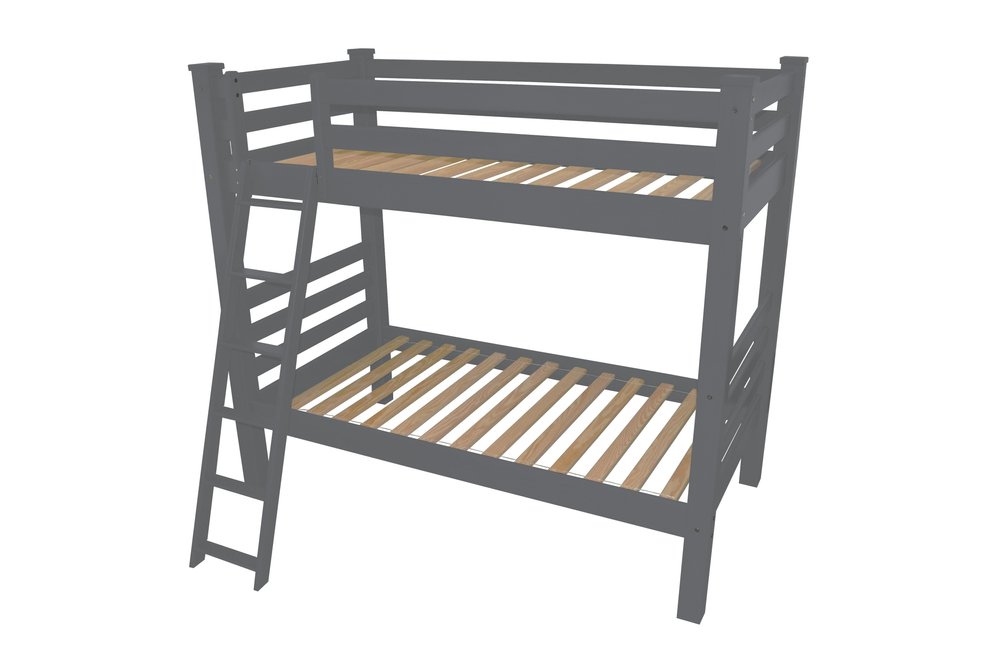 Gray Full Traditional Solid Wood Bunk Bed