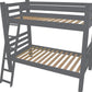 Gray Full Traditional Solid Wood Bunk Bed