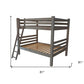 Gray Full Over Full Solid Wood Bunk Bed