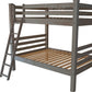 Gray Full Over Full Solid Wood Bunk Bed