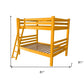 Yellow Full Over Full Solid Wood Bunk Bed