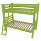 Green Full Traditional Solid Wood Bunk Bed