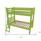 Green Full Traditional Solid Wood Bunk Bed