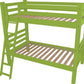 Green Full Traditional Solid Wood Bunk Bed