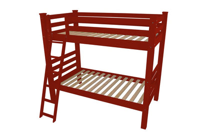 Red Full Traditional Solid Wood Bunk Bed