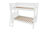 White Full Solid Wood Bunk Bed