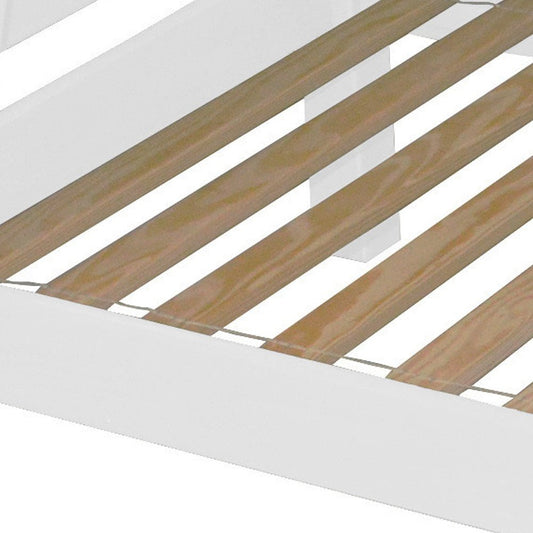 White Full Solid Wood Bunk Bed