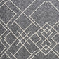Charcoal and Off White Geometric King Cotton Coverlet With Fringe