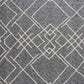 Charcoal and Off White Geometric Twin Cotton Coverlet With Fringe