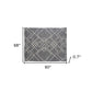 Charcoal and Off White Geometric King Cotton Coverlet With Fringe