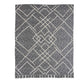 Charcoal and Off White Geometric Queen Cotton Coverlet With Fringe