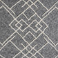 Charcoal and Off White Geometric King Cotton Coverlet With Fringe