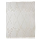 Ivory Geometric Twin Cotton Coverlet With Fringe