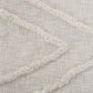 Ivory Geometric Twin Cotton Coverlet With Fringe