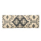 48" Cream and Black Cotton Blend Upholstered Southwest Bench