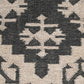 48" Cream and Black Cotton Blend Upholstered Southwest Bench
