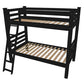 Black Queen Over Queen Solid Wood Bunk Bed