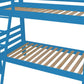 Blue Queen Traditional Solid Wood Bunk Bed