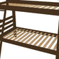 Brown Queen Traditional Solid Wood Bunk Bed