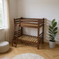Brown Queen Solid Wood Bunk Bed