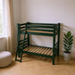 Green Queen Solid Wood Bunk Bed