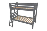 Gray Queen Solid Wood Bunk Bed