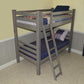 Gray Queen Traditional Solid Wood Bunk Bed