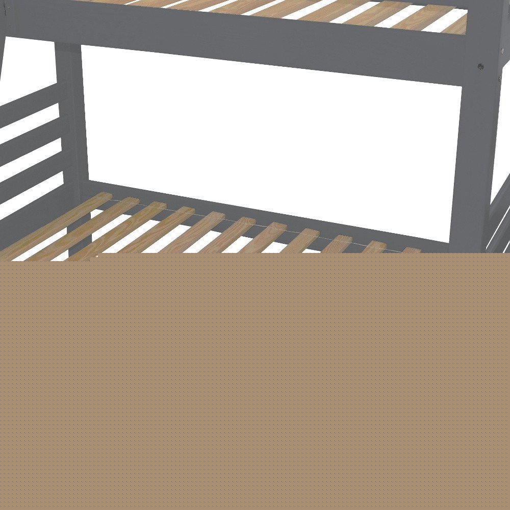 Gray Queen Traditional Solid Wood Bunk Bed