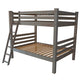 Gray Queen Over Queen Solid Wood Bunk Bed